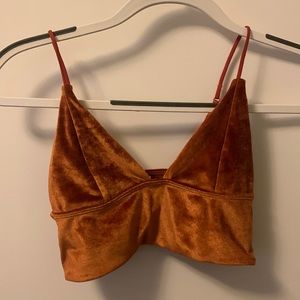 Orange velvet bralette
